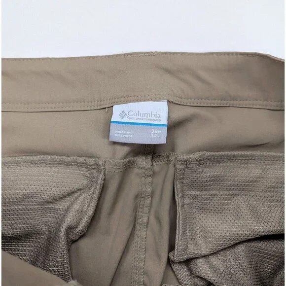 Columbia Mens Cargo Pants In Beige Size 36W 32L Lightweight - Picture 2 of 7